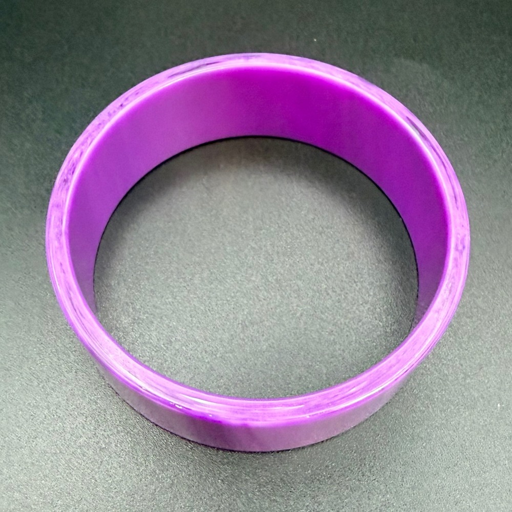 Vintage‎ Bangle Bracelet Size 8 Purple Marbled Acrylic Chunky Wide Resin - Picture 7 of 9
